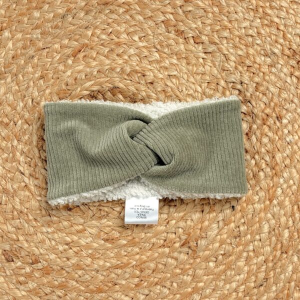 Bandeau croisé enfant rib olive