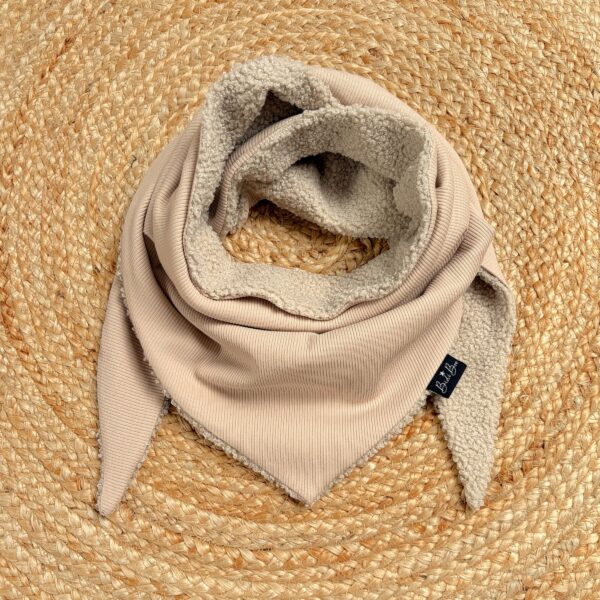 Foulard à nouer enfant beige côtelé