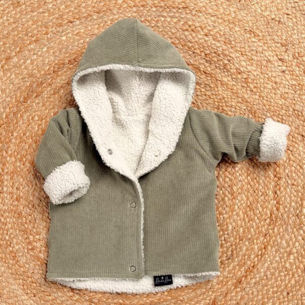 Manteau réversible Rib olive